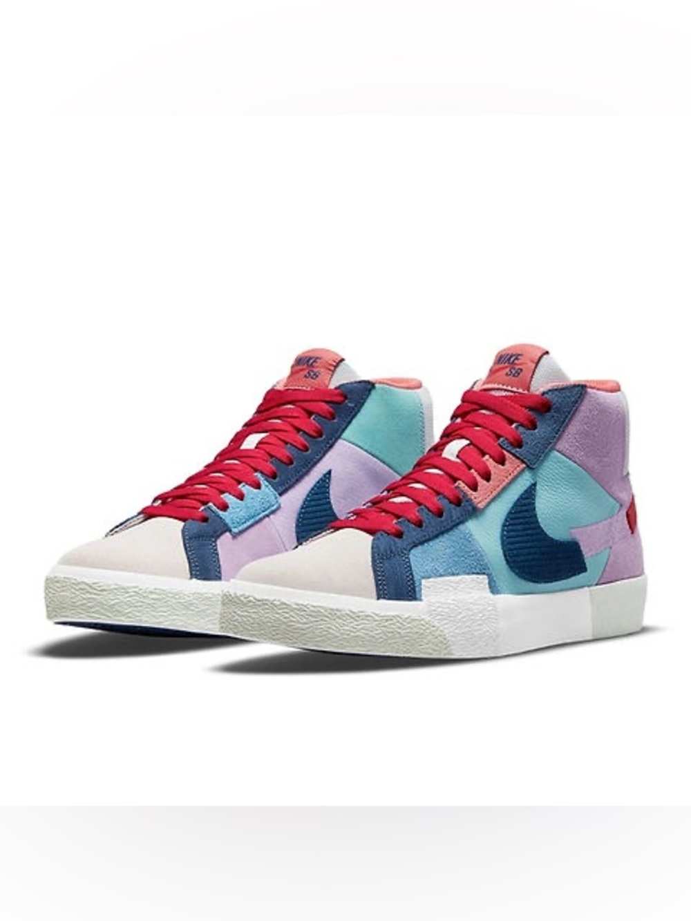 Nike Zoom Blazers Women’s Mid-Top Sneakers in Pink, Blue and Red